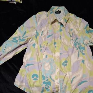 Lane Bryant Pastel Patterned Blouse